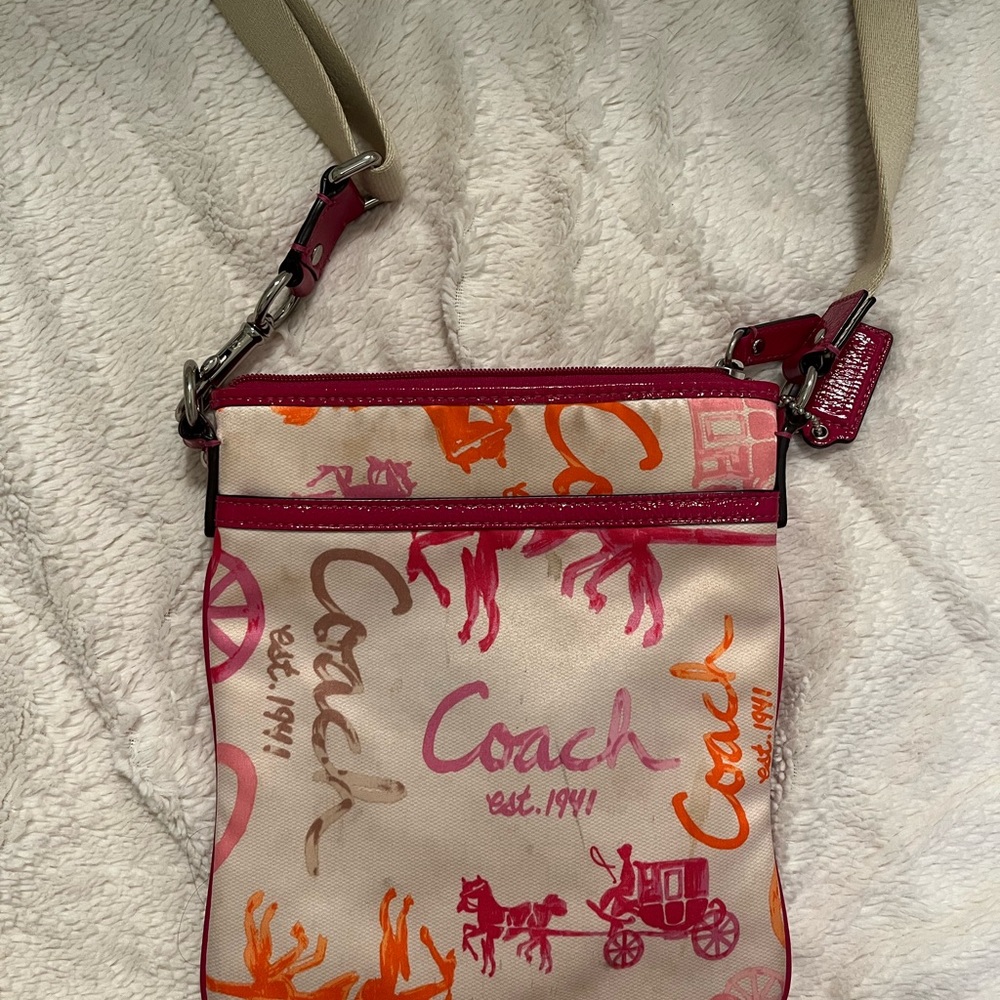 COACH horse and carriage print bag